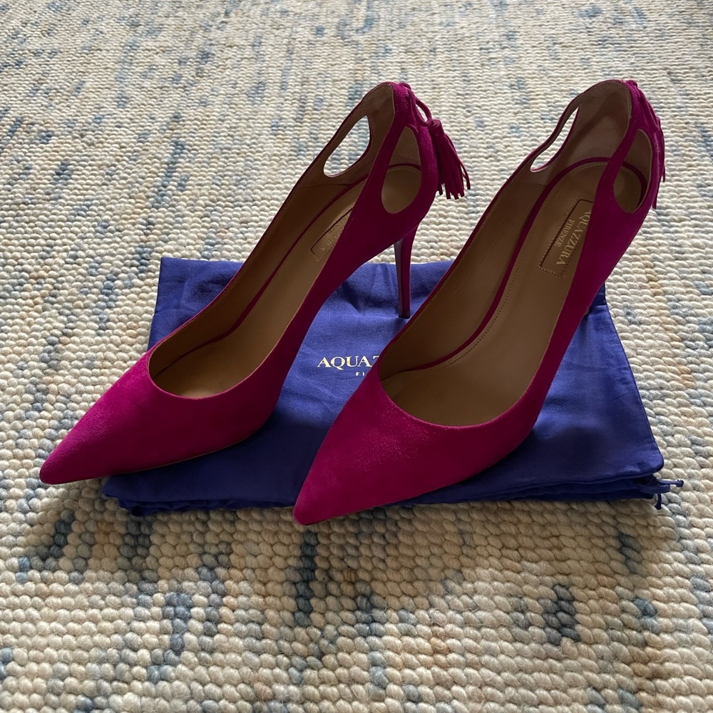 Aquazzura Pink Suede Heels